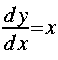 frac{ d y }{ d x} = x 